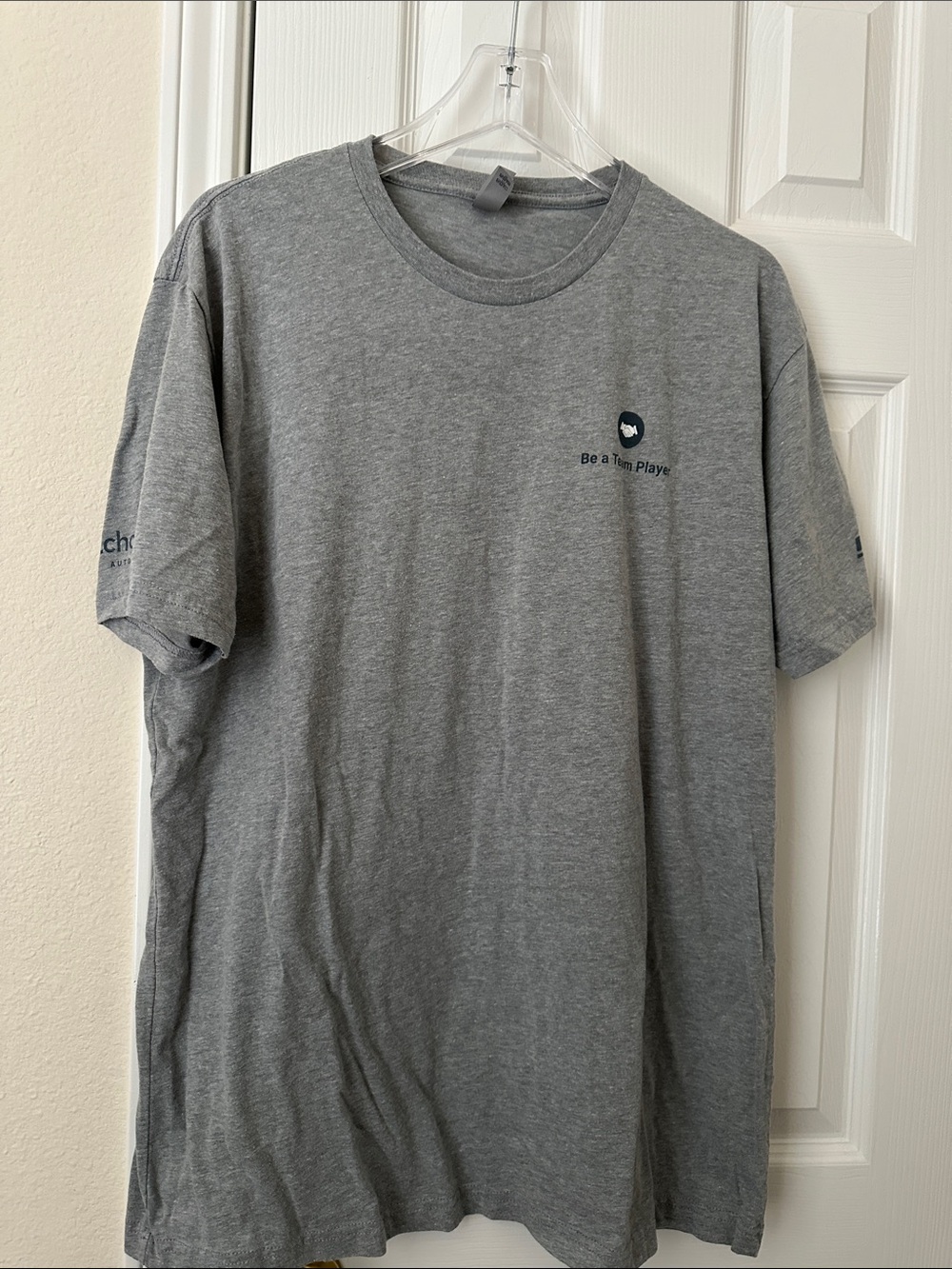 Next Level Apparel Gray Short-Sleeve Crewneck Tee with Small Logo